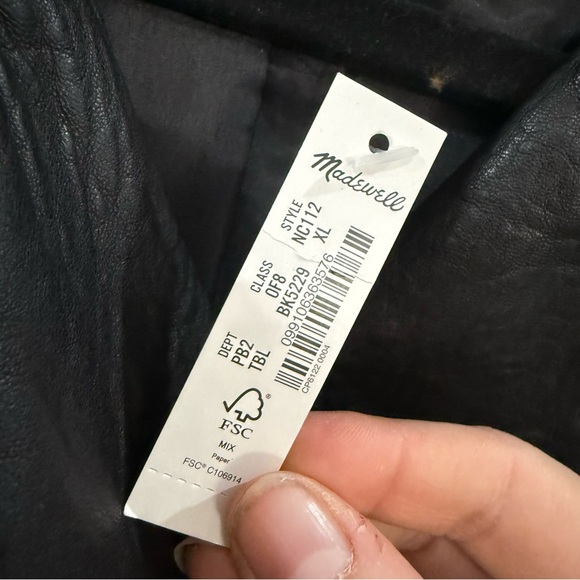 NWT Madewell Motorcycle Jacket in Washed Black Leather Brass Hardware Edition - Picture 7 of 9